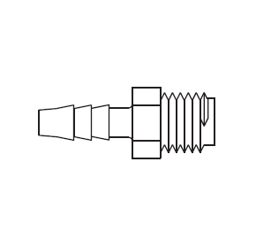 5010208 THERMOBARB® by NewAge | Black Polyethylene Male Adapter | 1/4" Hose ID x 1/4" Male NPT | Bag of 100