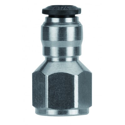 50030N-8-3/8" AIGNEP | 50N Series | Straight Female Tube Fitting | 8mm Tube x 3/8" BSPP Female | Pack of 10