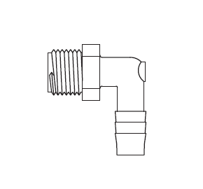 5003495 THERMOBARB® by NewAge | Natural Nylon Male 90 deg. Elbow | 1/2" Hose ID x 1/4" Male NPT | Bag of 100