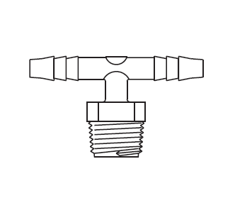 5004370 THERMOBARB® by NewAge | Natural Nylon Male Tee | 1/4" Hose ID x 1/4" Male NPT | Bag of 100