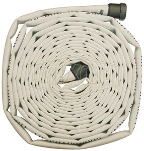 A510-50RAF Dixon 500# Single Jacket All Polyester Fire Hose - Coupled - Fem. x Male NST(NH) Expansion Ring Couplings (Aluminum) - 1" Hose Size - 1-1/4" Bowl Size - 50ft Length