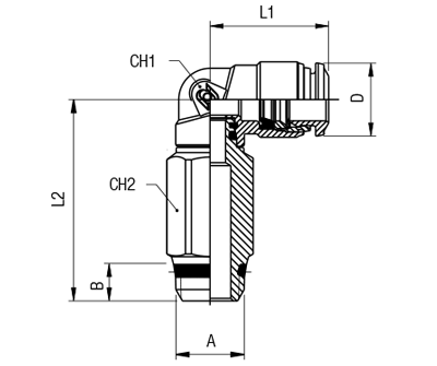 50120N-8-3/8" AIGNEP | 50N Series | Extended Swivel Elbow | 8mm Tube x 3/8" Swift-Fit Male | Pack of 10