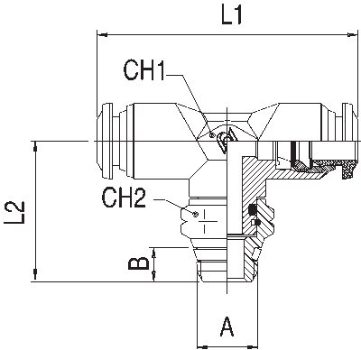 50210N-4-1/8 by AIGNEP | 50N Series | Swivel Branch | 4mm Tube x 1/8" Swift-Fit Male | Tee | Pack of 10