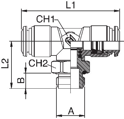 50215N-8-3/8 by AIGNEP | 50N Series | Swivel Branch | 8mm Tube x 3/8" BSPP Male | Tee | Pack of 10