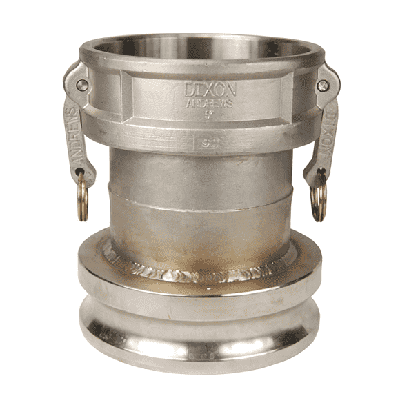 5060-DA-SS Dixon 5" x 6" 316 Stainless Steel Reducing Cam and Groove Coupler x Adapter