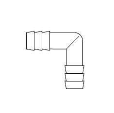 5091716 THERMOBARB® by NewAge | Polypropylene Barbed 90 deg. Elbow FDA | 3/16" Hose ID | Bag of 10