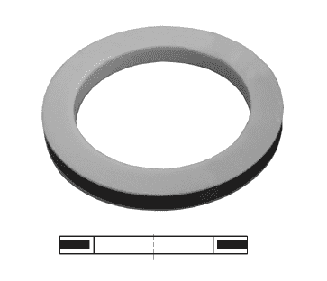 125-G-TF Dixon PTFE Envelope Cam and Groove Gasket - PTFE with Buna Filler - 1-1/4"