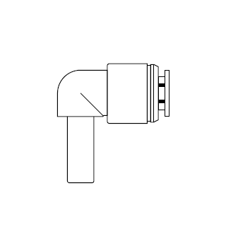 5202855 NEWLOC® by NewAge | Acetal Push-to-Connect Fitting | 90 deg. Stem Elbow | 0.250" Stem OD x 0.250" Tube OD | Bag of 10