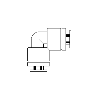 5203219 NEWLOC® by NewAge | Acetal Push-to-Connect Fitting | 90 deg. Union Elbow | 0.313" Tube OD | Bag of 10