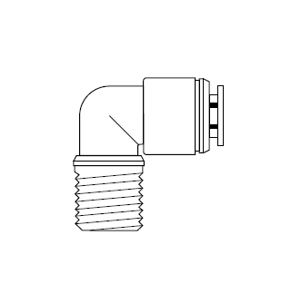 5203331 NEWLOC® by NewAge | Acetal Push-to-Connect Fitting | Male 90 deg. Elbow | 0.125" Male NPT x 0.250" Tube OD | Bag of 10