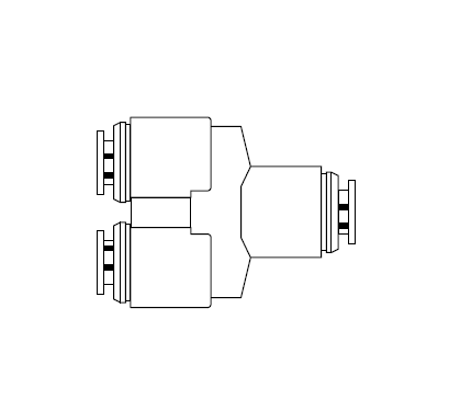 5204507 NEWLOC® by NewAge | Acetal Push-to-Connect Fitting | Union Y Multi-Connector | 0.375" Tube OD | Bag of 10