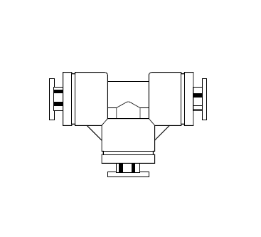 5204955 NEWLOC® by NewAge | Acetal Push-to-Connect Fitting | Reducing Union Tee Connector | 0.375 x 0.500" Tube OD | Bag of 10