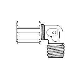 5323332 PURELOC® by NewAge | PFA Compression Fitting | Male 90 deg. Elbow | 1/2" Tube OD x 3/8" Male NPT