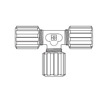 5326216 PURELOC® by NewAge | PFA Compression Fitting | Union Tee | 1/2" Tube OD