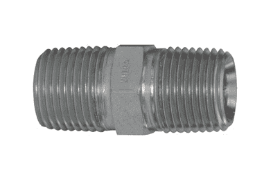 5404-12-8 Dixon Zinc Plated Steel Male NPTF Hex Pipe Nipple - 3/4"-14 Male NPTF Pipe x 1/2"-14 Male NPTF Pipe