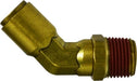 540808S Midland DOT Push-In Fitting - Male 45° Swivel Elbow - 1/2" Tube OD x 1/2" Male NPTF - Brass