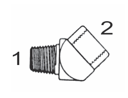 5503 6x6 by Couplamatic | Hydraulic Adapter | 3/8" Male NPTF x 3/8" Female NPTF | 45 deg.