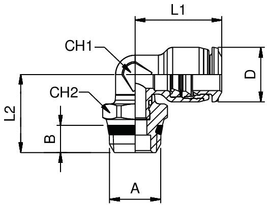 55110-12-1/2 by AIGNEP | 55/56 Series | Swivel | 12mm Tube x 1/2" Swift-Fit Male | 90° Elbow | Pack of 10