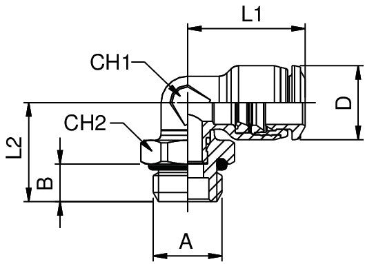 55116-6-M5 by AIGNEP | 55/56 Series | Swivel | 6mm Tube x M5 Male | 90° Elbow | Pack of 10