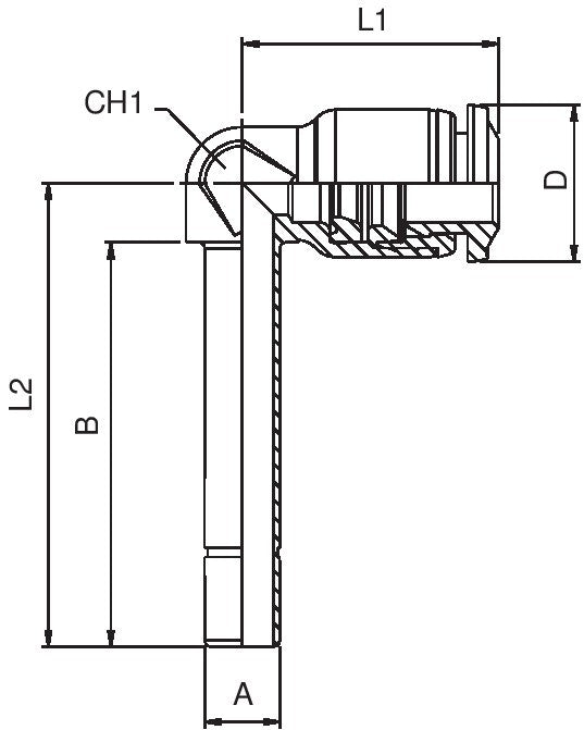 55150-6 by AIGNEP | 55/56 Series | Extended Plug-In | 6mm Tube x 6mm Stud | 90° Elbow | Pack of 10