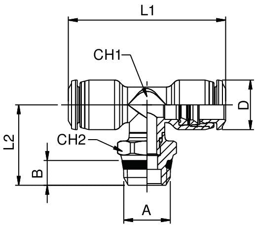 55210-14-1/2 by AIGNEP | 55/56 Series | Swivel Branch | 14mm Tube x 1/2" Swift-Fit Male | Tee | Pack of 10