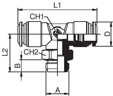 55215-12-1/2 by AIGNEP | 55/56 Series | Swivel Branch | 12mm Tube x 1/2" BSPP Male | Tee | Pack of 10