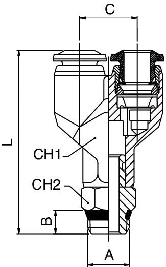 55320-6-1/8 by AIGNEP | 55/56 Series | Male Swivel | 6mm Tube x 1/8" Swift-Fit Male | Y | Pack of 10