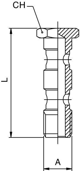 55420-1/8 by AIGNEP | Banjo Series | Double Banjo Stem | Male 1/8" BSPP