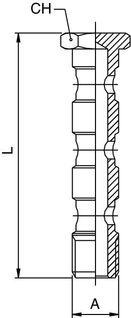 55430-1/8 by AIGNEP | Banjo Series | Triple Banjo Stem | Male 1/8" BSPP