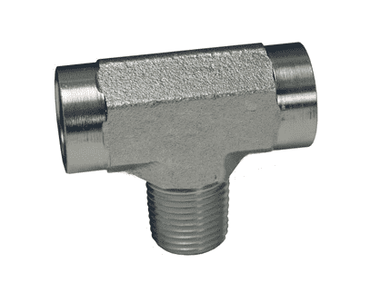 5604-6 Dixon Zinc Plated Steel Branch Tee - (Two) 3/8"-18 Female NPTF Pipe x 3/8"-18 Male NPTF Pipe