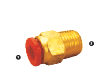 568-06-02 Adaptall Brass -06 Polytube Push to Connect x -02 Male BSPT Adapter