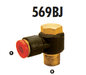 569BJ-04-04 Adaptall Brass 90 deg. -04 Banjo Polytube Push to Connect x -04 Male BSPT Elbow 