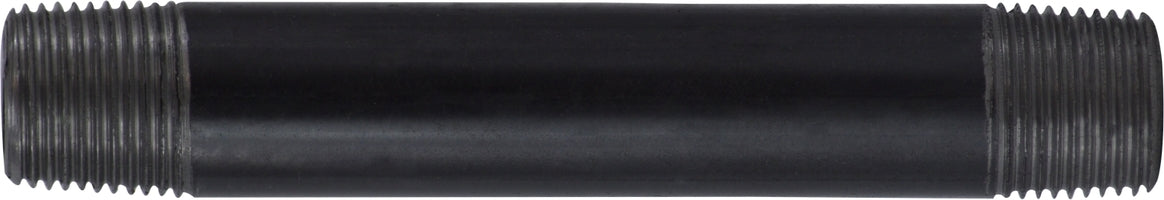 57040 (57-040) Midland Schedule 40 Welded Nipple - 3/8" Diameter x 1" Length (Close) - Black Steel