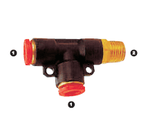 571-06-02 Adaptall Brass -06 Polytube Push to Connect x -02 Male BSPT Run Tee