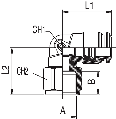 50105N-8-3/8 by AIGNEP | 50N Series | Swivel | 8mm Tube x 3/8" BSPP Female | 90° Elbow | Pack of 10