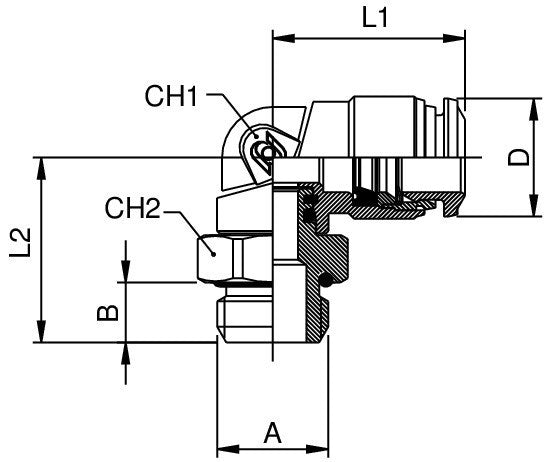 57115-4-1/4 by AIGNEP | 57 Series | Swivel Male Metal Release Collet | 4mm Tube x 1/4" Male BSPP | 90° Elbow | Pack of 10