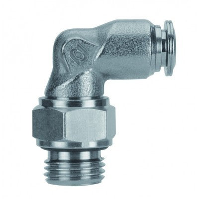 57115-6-1/8" AIGNEP | 57 Series | Swivel Male 90° Elbow Metal Release Collet | 6mm Tube x 1/8" Male BSPP | Pack of 10