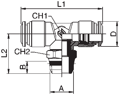 57210-12-1/2 by AIGNEP | 57 Series | Swivel Male Branch Metal Release Collet | 12mm Tube x 1/2" Swift-Fit Male Universal Thread | Tee | Pack of 10