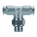 57215-8-1/8" AIGNEP | 57 Series | Swivel Male Metal Release Collet Branch Tee | 8mm Tube x 1/8" Male BSPP | Pack of 10