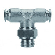57215-8-1/2" AIGNEP | 57 Series | Swivel Male Metal Release Collet Branch Tee | 8mm Tube x 1/2" Male BSPP | Pack of 10