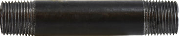 59070SMLS (59-070SMLS) Midland Schedule 80 Extra Heavy Seamless Steel Pipe Nipple - 1/2" Diameter x 6" Length - Black Steel