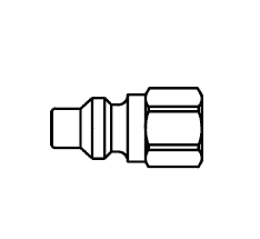 02A Eaton 600 Series Standard Male Plug - 1/4-18 Female NPTF End Connection Pneumatic Quick Disconnect Coupling - Buna-N Seal - Brass