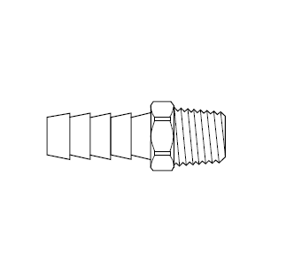 6000813 THERMOBARB® by NewAge | Brass Barbed Fitting Male Adapter | 0.375" Hose ID x 0.125" Male NPTF | Bag of 10