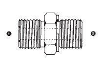 6002-06-06 Adaptall Carbon Steel -06 Male ORFS x -06 Male BSPP Adapter 