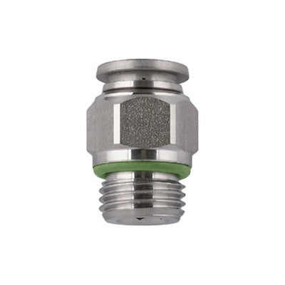 60020-8-1/4" AIGNEP | 60/62 Series | Stainless Steel Straight | 8mm (5/16") Tube Push Connect x 1/4" Male BSPP | FKM Seal
