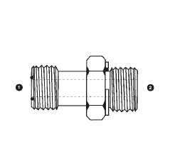 6002L-16-16 Adaptall Carbon Steel -16 Male ORFS x -16 Male BSPP Long Adapter