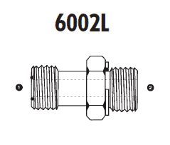 6002L-10-12 Adaptall Carbon Steel -10 Male ORFS x -12 Male BSPP Long Adapter
