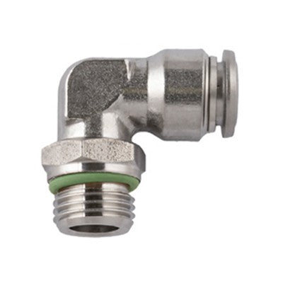 60115-4-1/4" AIGNEP | 60/62 Series | Stainless Steel Swivel Male 90° Elbow | 4mm (5/32") Tube Push Connect x 1/4" Male BSPP | FKM Seal