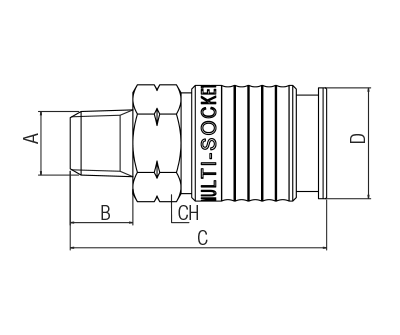 60191-04 by AIGNEP | QC Series | 1/4" Multisocket x 1/4" Male NPTF | Stainless Steel