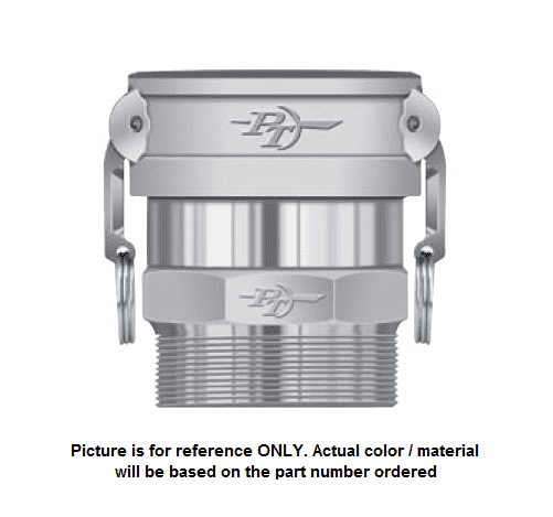 60191500 (15ASV) by PT-Coupling | 1-1/2" Swivel Coupler x 1-1/2" Male NPT | Aluminum | Viton Seal